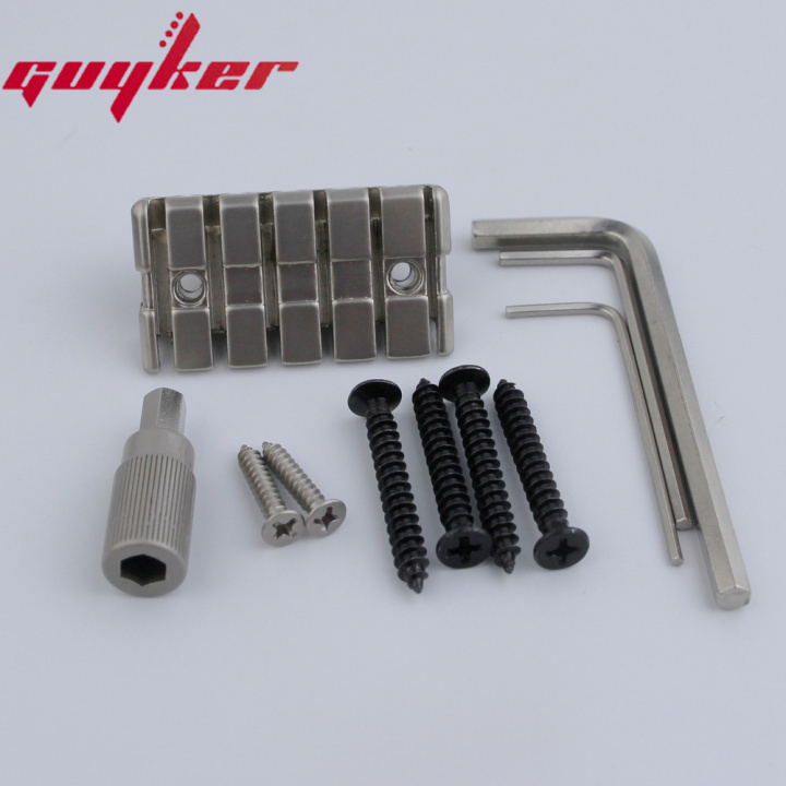 6 String Roller Saddle Tremolo Bridge Nickel Tailpiece for Headless