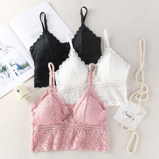 french lace bralette triangle cup