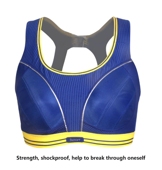 Woman Full coverage soft cup shock absorber blue sports bra