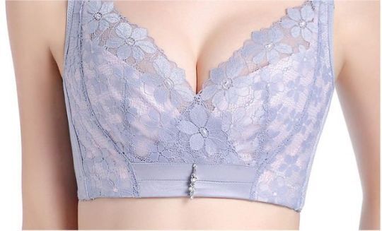 Plus size lace non wire push up bra for women