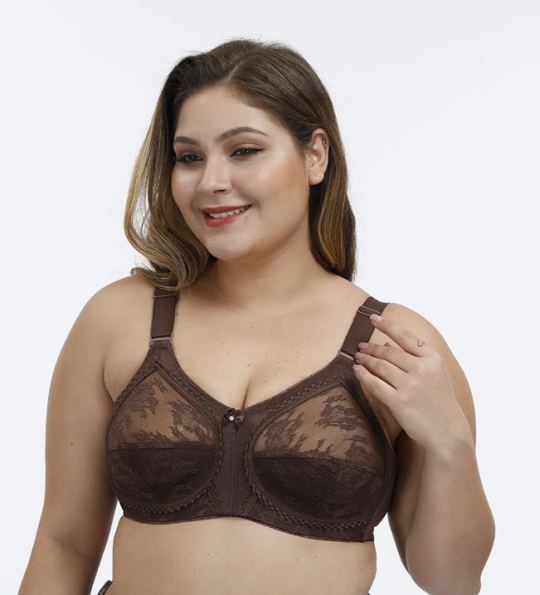 Sheer lace soft cup non-wired Full coverage bra