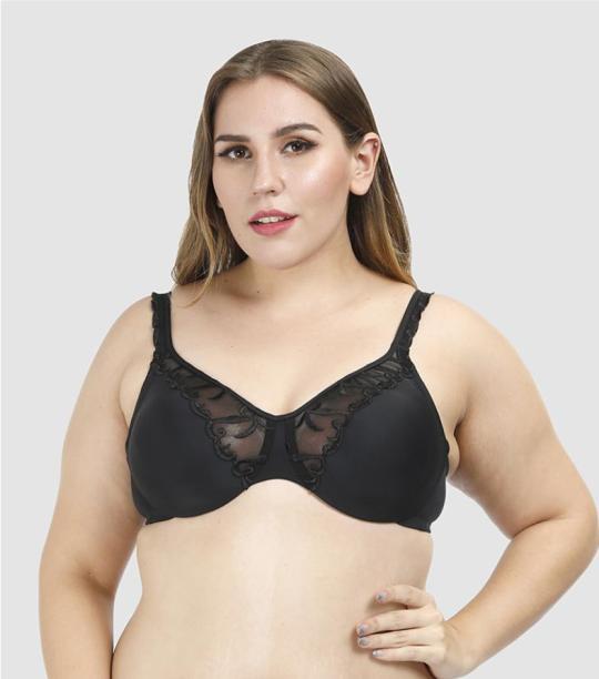plus size wireless sheer bra for larger ladies