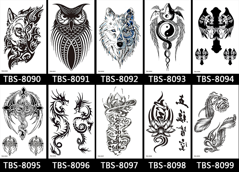 Dawnlight New Waterproof Temporary Totem Tattoo Stickers #TBS-8090-8129 Waterproof Temporary Totem Tattoo Stickers