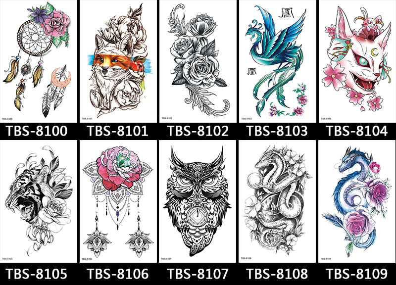 Dawnlight New Waterproof Temporary Totem Tattoo Stickers #TBS-8090-8129 Waterproof Temporary Totem Tattoo Stickers