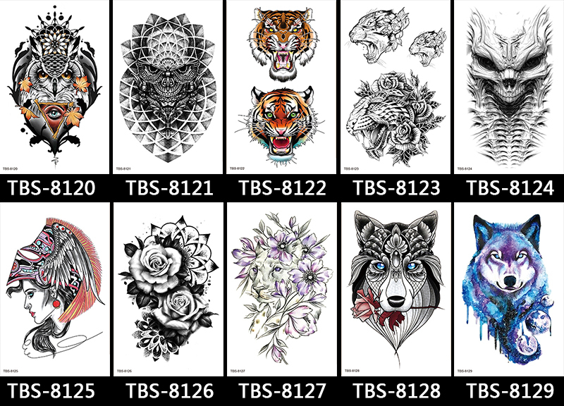 Dawnlight New Waterproof Temporary Totem Tattoo Stickers #TBS-8090-8129 Waterproof Temporary Totem Tattoo Stickers
