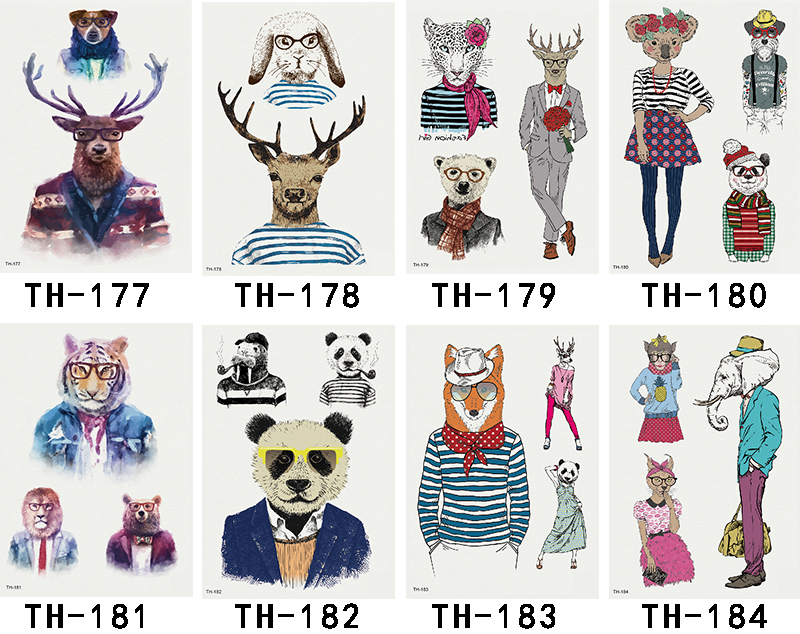 Fashion Waterproof Tattoo Sticker Half Arm Flower Cute Animal Sticker #TH-161-200 Fashion Waterproof Tattoo Sticker Half Arm Flower Cute Animal Sticker