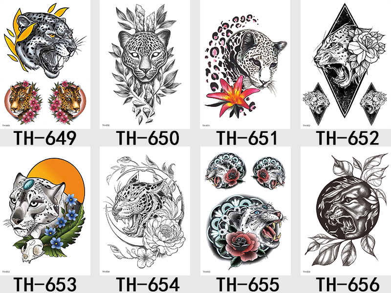 Waterproof Tattoo Sticker Half Arm Colorful Character Animal Flower Sticker #TH-601-680 Waterproof Tattoo Half Arm Colorful Character Animal Flower Sticker