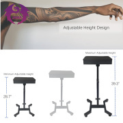 Yaba Tattoo Armrest Stand, Adjustable Tattoo Arm Rest for Studio Salon Tattoo with Leather Sponge Pad Arm Leg Rest