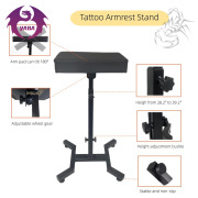 Yaba Tattoo Armrest Stand, Adjustable Tattoo Arm Rest for Studio Salon Tattoo with Leather Sponge Pad Arm Leg Rest