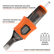 Newest Yaba Tattoo Needles Cartridges with Membrane Professional Disposable Finger Ledge Cartridges 20Pcs/Box