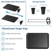 Yaba Tattoo Supply Aluminum Tattoo Tray with Wheels Trolley Adjustable Height