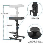 Yaba Tattoo Armrest Stand Legrest Bracket, Tattoo Arm Rest with Non-Slip Base, Height Adjustable, Tiltable, Thickened Black Leather Cushion with Tattoo Supplies Storage Panel