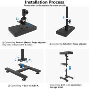 Yaba Tattoo Armrest Stand Legrest Bracket, Tattoo Arm Rest with Non-Slip Base, Height Adjustable, Tiltable, Thickened Black Leather Cushion with Tattoo Supplies Storage Panel