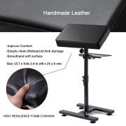 Yaba Tattoo Armrest Stand Legrest Bracket, Tattoo Arm Rest with Non-Slip Base, Height Adjustable, Tiltable, Thickened Black Leather Cushion with Tattoo Supplies Storage Panel