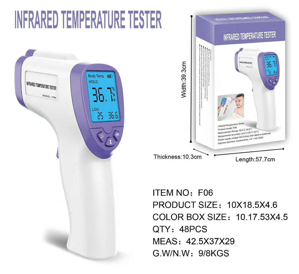 Infrarot Thermometer VIT-300, Messgerät Temperatur LCD infrared thermometer