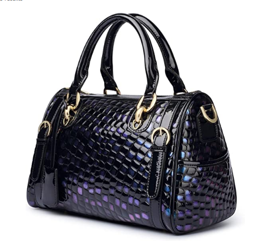 Ladies Genuine Leather Top-Handle Handbags,Patent Leather Fashion