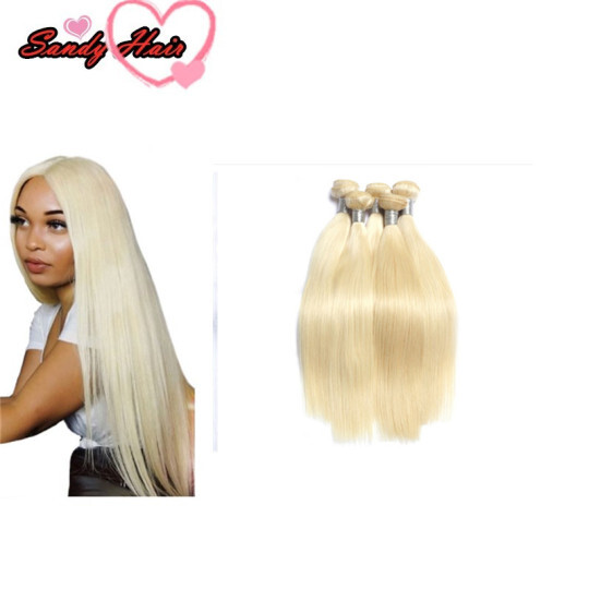 blond 613 color hair products straight human hair 3 bundles add 4*4 closure
