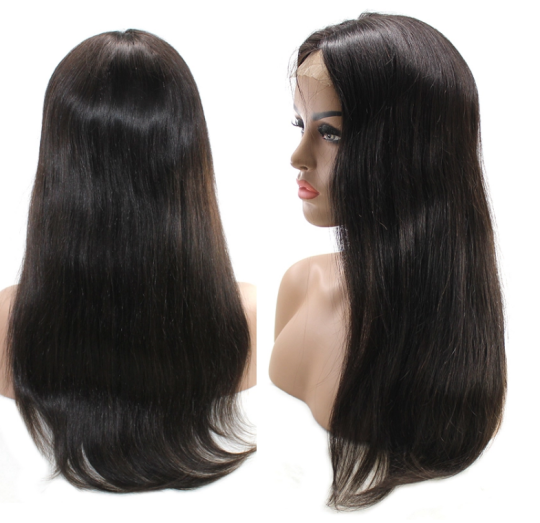Straight 13*4 frontal lace wigs Sandy hair products virgin human hair frontal lace wig with straight human hair