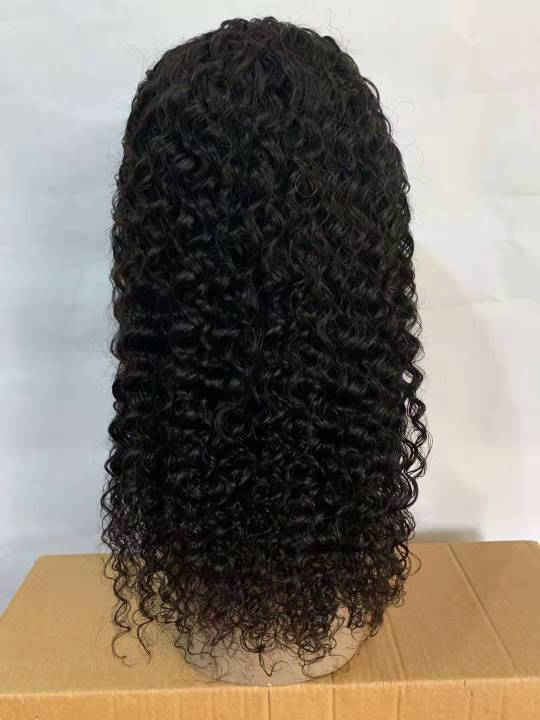 Curly 220% density 13*4 frontal lace wigs with virgin human hair products swiss lace transparent lace