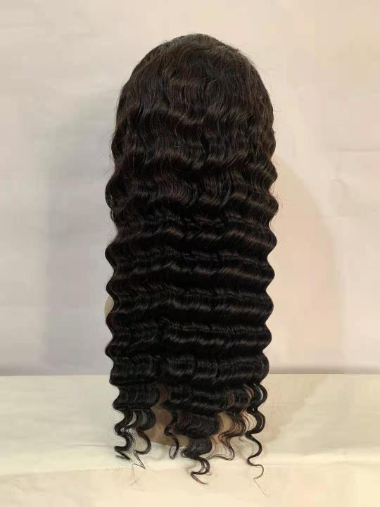Sandy hair products Loose wave 13*4 frontal lace wigs with virgin human hair products 220% density swiss lace transparent lace