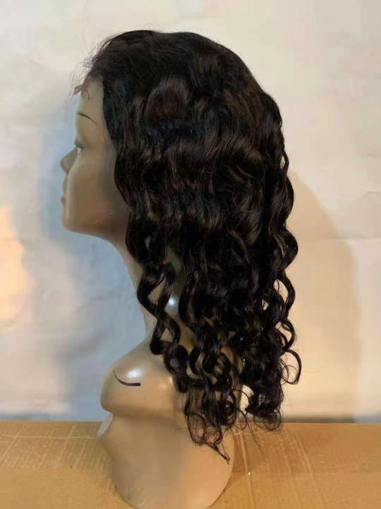 virgin human hair wigs Sandy hair 4*4 closure wigs 180% density virgin human hair products loose wave wigs