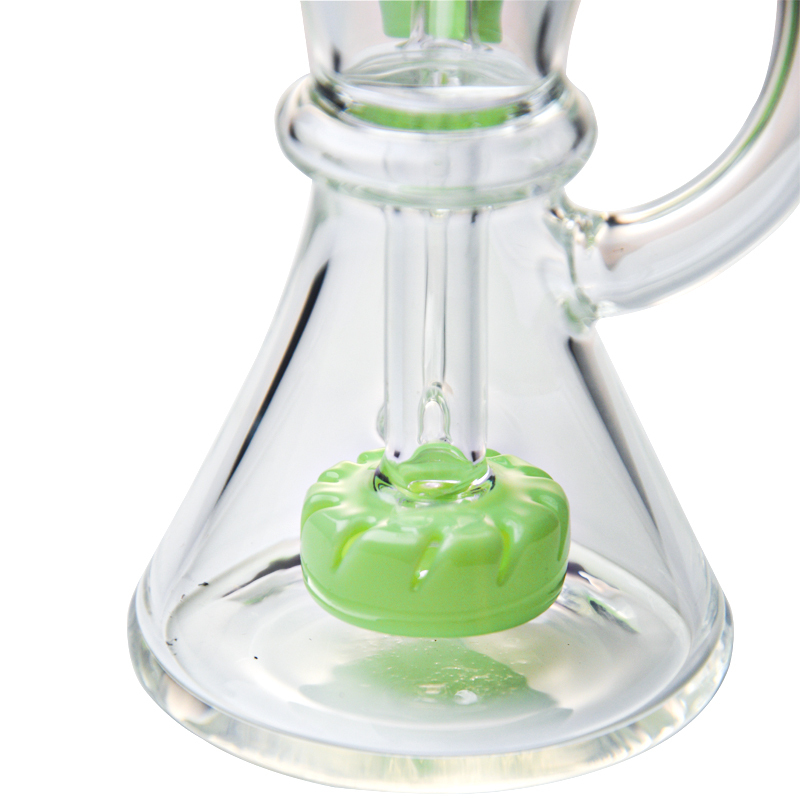 Mini Cheap Beaker Bong Glass Recycler Dab Rig Showerhead Perc Water Pipe