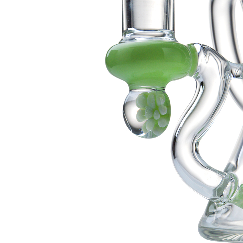 Mini Cheap Beaker Bong Glass Recycler Dab Rig Showerhead Perc Water Pipe