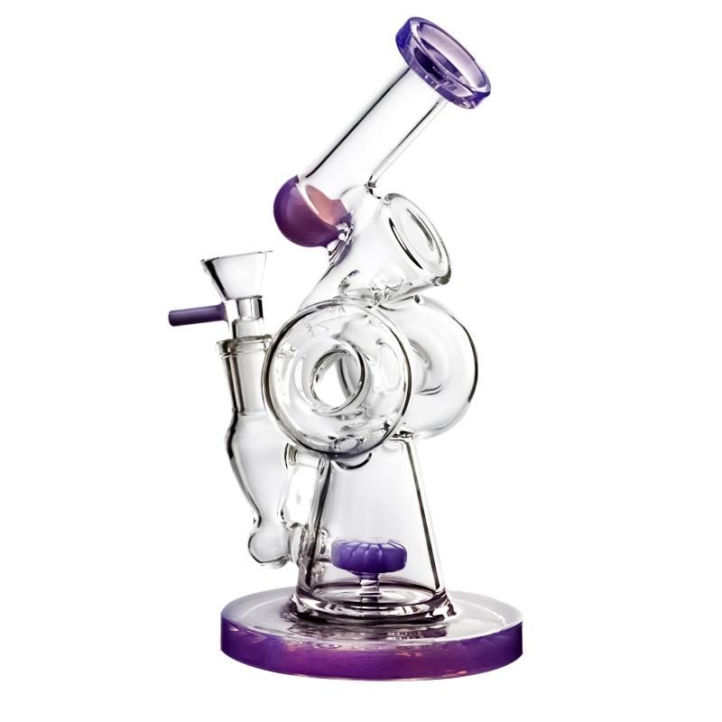 7 Inch Glass Recycler Water Pipe w/ Donut Showerhead Perc