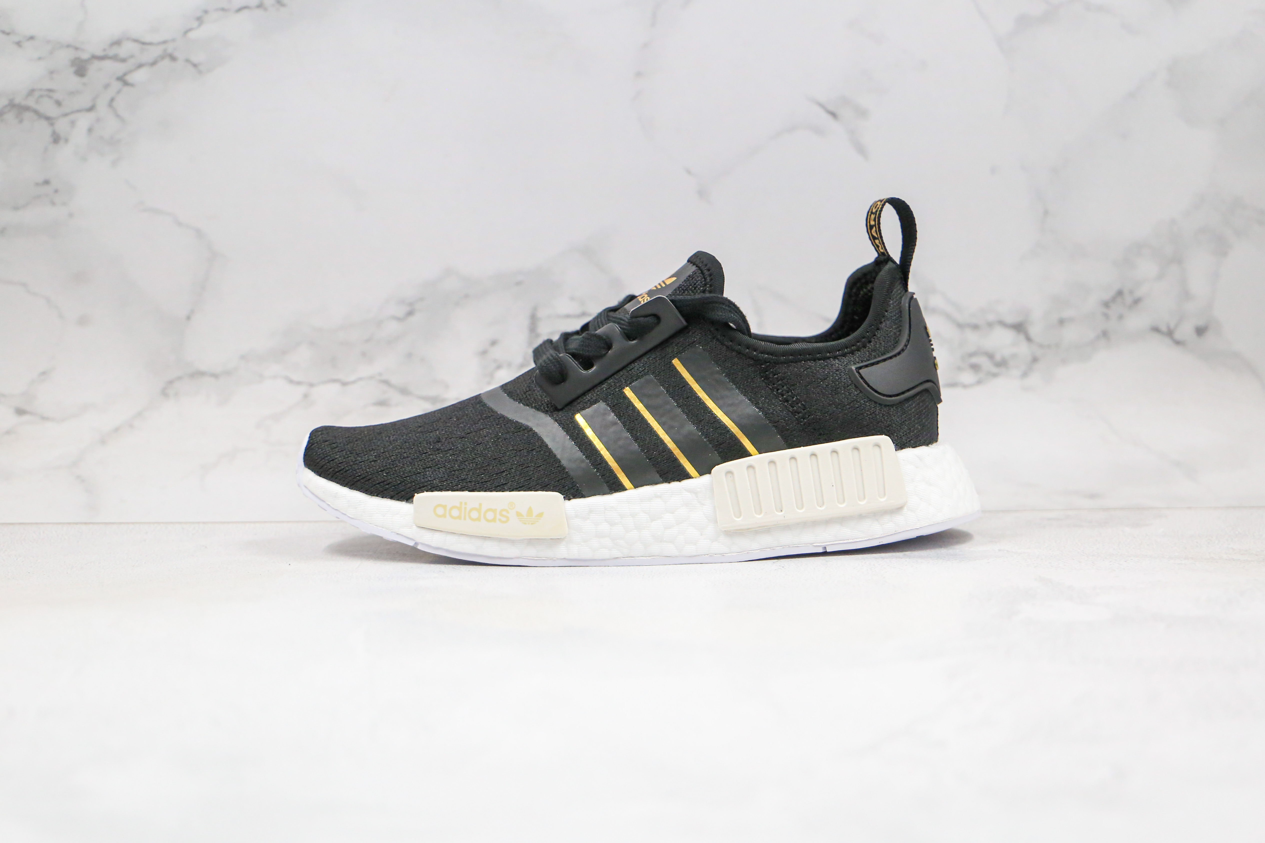 Adidas NMD R1 Boost V2 black white gold