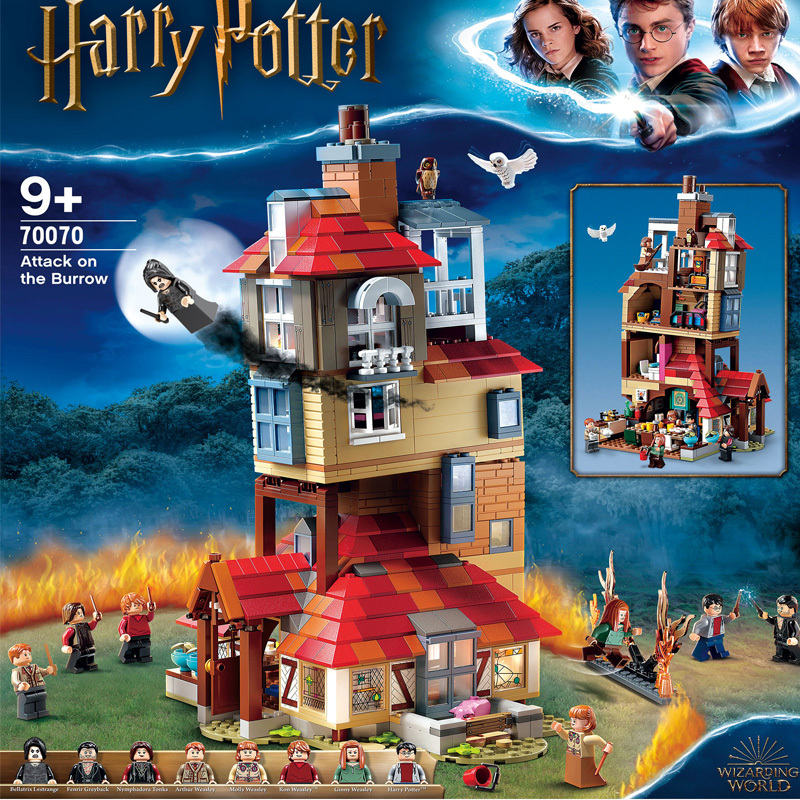 Harry Poter Movie Attack on Series 70070 Compatible with 75980 Building Blocks Bricks The Burrow Toys for Children Christmas Gifts