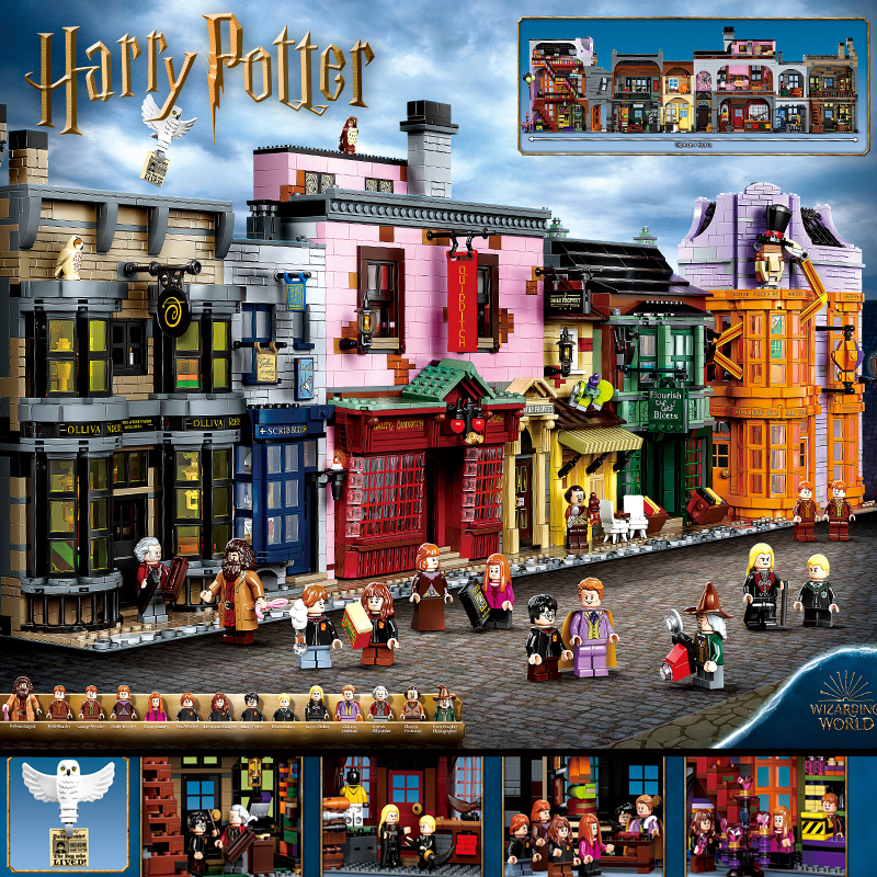 New Diagoned Alley Building Blocks Kits Bricks Classic Movie Series Potter Model Fit 7007 Toys For Kids Christmas Gifts