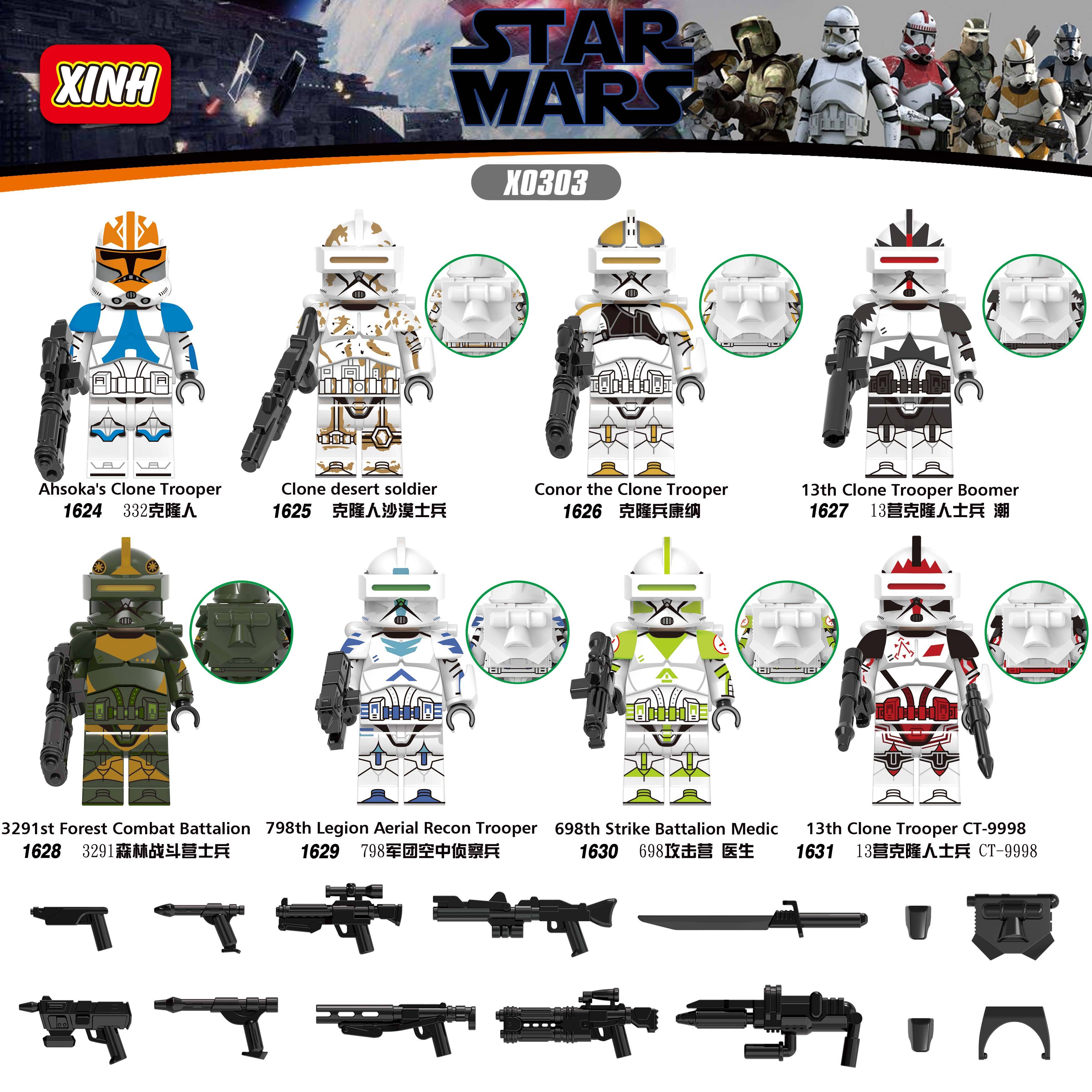 1624 1625 1626 1627 1628 1629 1630 1631  New Ahsoka's Clone Trooper Clone Trooper Boomer 3291st Forest Combat Building Blocks Action Figures Model Toys X0303 