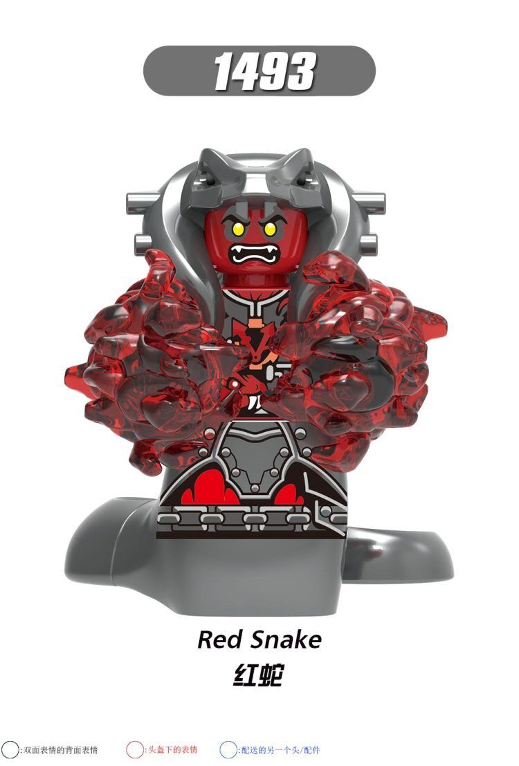XH 1487 1488 1489 1490 1491 1492 1493 1494 Cannibal Primitive Woman Magic Red Snake Evil Dwarf Kerrigan Medieval Super Hero Mini Figures Building Blocks Kids Toys X0285