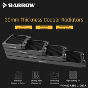 Barrow Dabel-30a 120/240/360/480 Copper Radiator 30mm Thickness 14pcs Circulation Channel Suitable For 120mm Fans