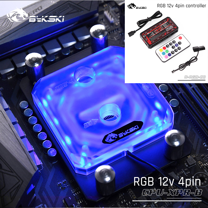 Bykski CPU Water Cooling Block - Black w/ 5v Addressable RGB (RBW