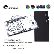 Bykski GPU Water Block For Powercolor Radeon RX 6800 XT Red Dragon / Yeston RX 6800 XT, Graphics Card Liquid Cooler Radi Bykski GPU Water Block For Powercolor Radeon RX 6800 XT | FormulaMod