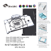 Bykski GPU Water Block For Zotac RTX 4080 Apocalypse / AMP Extreme AIRO / Trinity / 4070 Ti AMP, Full Cover With Backplate PC Water Cooling Cooler, N-ST4080TQ-X