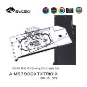 Bykski A-MS7900XTXTRIO-X Full-Cover GPU Water Block + Backplate for MSI RX 7900 XTX Gaming Trio Classic 24G, G1/4, 5V A-RGB Bykski A-MS7900XTXTRIO-X MSI 7900 XTX Trio Block Bykski A-MS7900XTXTRIO-X,MSI RX 7900 XTX Gaming Trio water block,RX 7900 XTX full cover block,7900 XTX GPU water cooling,Bykski 7900 XTX,G1/4 GPU block,5V A-RGB GPU block