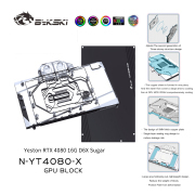 Bykski GPU Water Block For Yeston RTX 4080 16G D6X Sugar, Full Cover With Backplate PC Water Cooling Cooler, N-YT4080-X