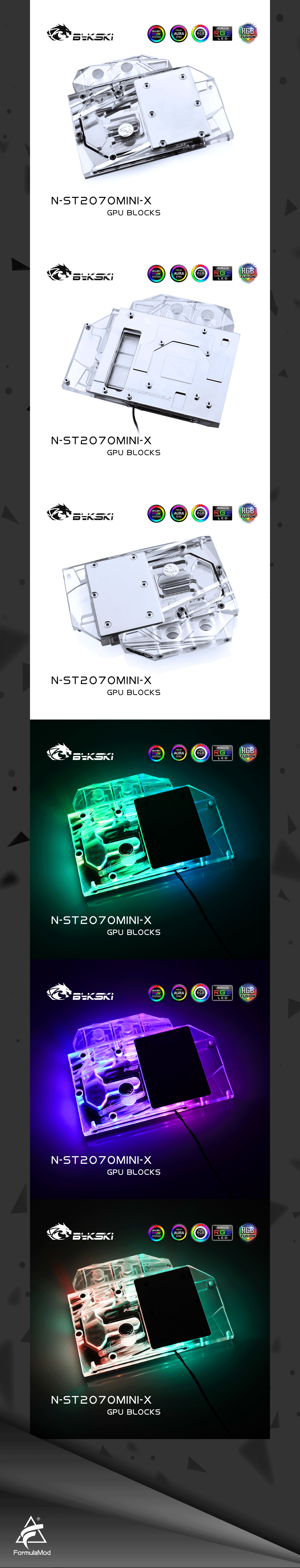 Bykski Full Cover Graphics Card Water Cooling Block, For Zotac RTX 2060/2070Super/2070 MINI/Gaming Twin Fan, N-ST2070MINI-X  
