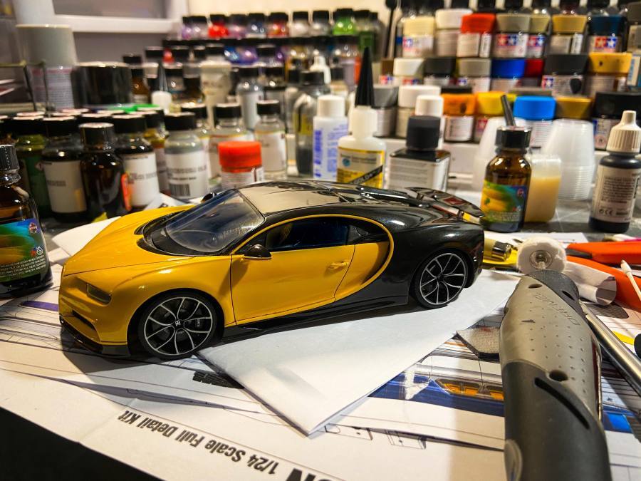 1/24 Bugatti Chiron AM02-0002 finish building model  pictures （1）