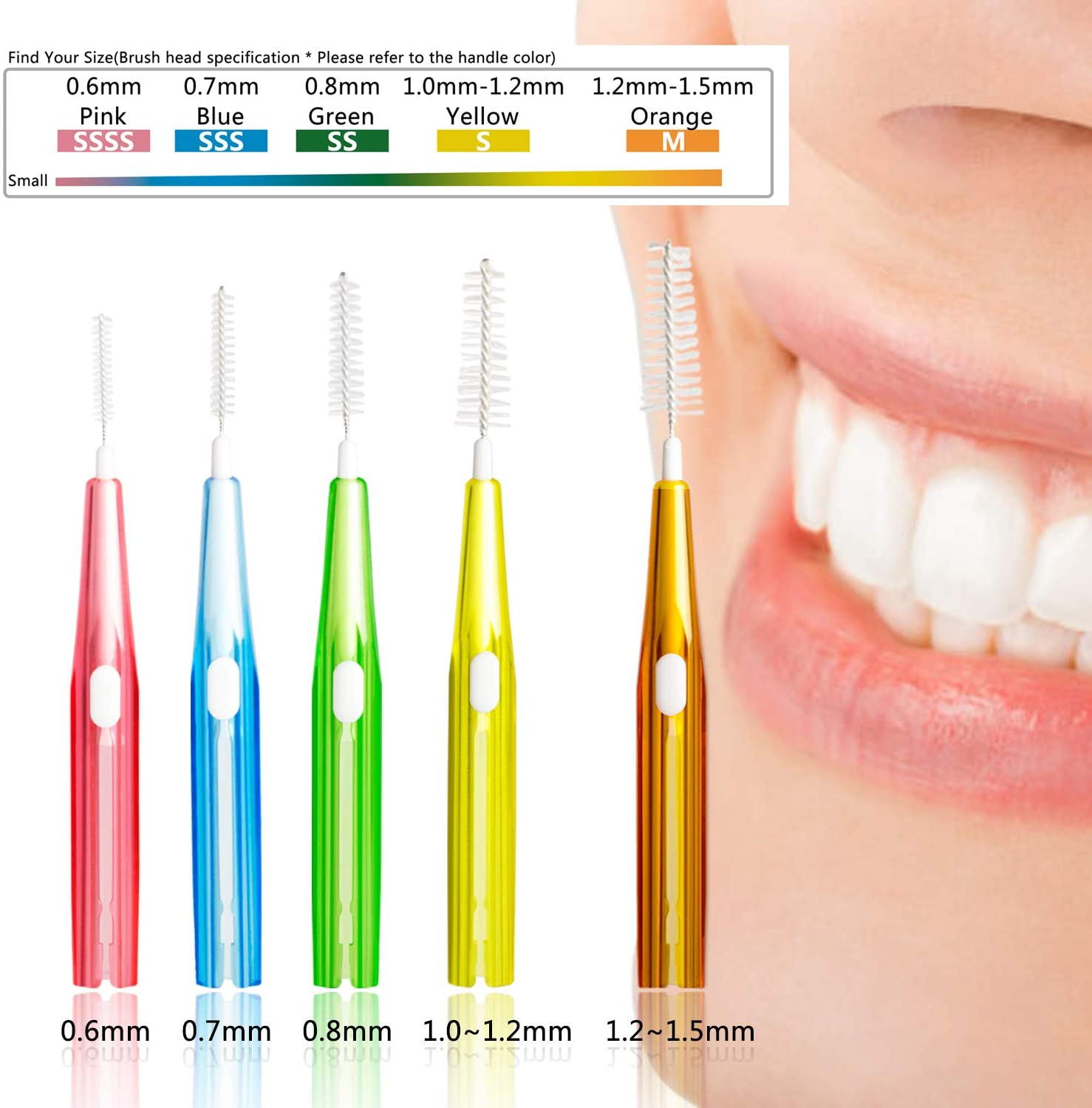 Interdental Brushes 30pcs Mixed Pack with Sizes 0.61.5mm Xpassion