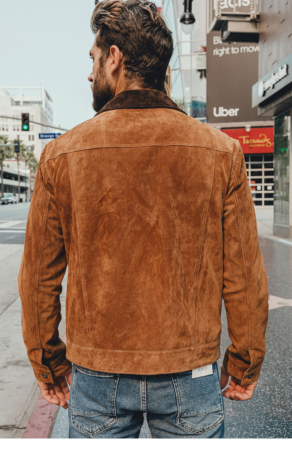 New Real Leather Jacket with Pigskin Leather Denim Jacket Brown Coat For Men MXGX20-9 
