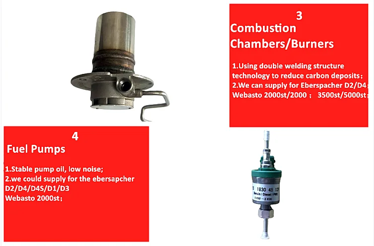 Glow Plug Burner Blower Motor Fan Fuel Pump Exhaust Pipe for Webasto Eberspacher 