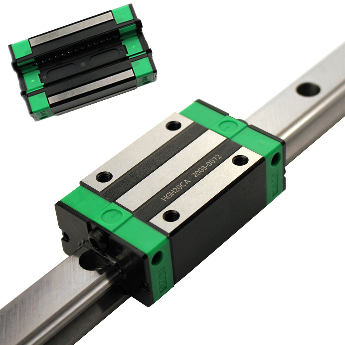 2PCS HGR20 200mm Square Linear Guide Rail 4PCS HGH20CA Slider Block