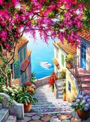 Sunature 5D Full Square Round Drills Landscapes Diamond Painting Poured Glue Canvas