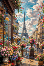 Sunature Diamond Painting Art Full Square Round Drills Eiffel Tower City Building Diamond Painting Kits