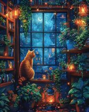 Sunature Diamond Painting Art Full Square Round Drills Cat Garden House Diamond Painting Kit