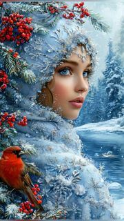 Sunature Diamond Painting Art Full Square Round Drills Lady Beauty Bird Diamond Painting Kits