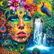 Sunature AB Diamond Painting Art Full Square Round Drills Beauty Peacock Diamond Painting Kits (5-10 AB Colors)